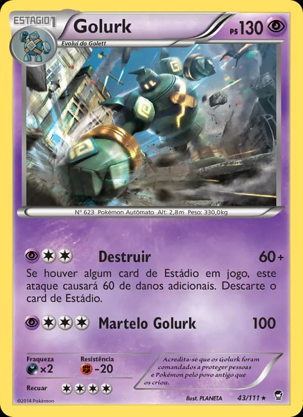 Golurk, carta 43 de Punhos Furiosos
