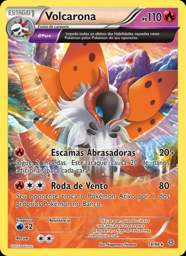 Volcarona, carta 18 de Origens Ancestrais