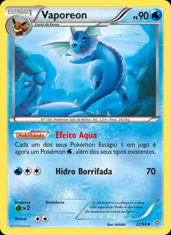 Vaporeon, carta 22 de Origens Ancestrais