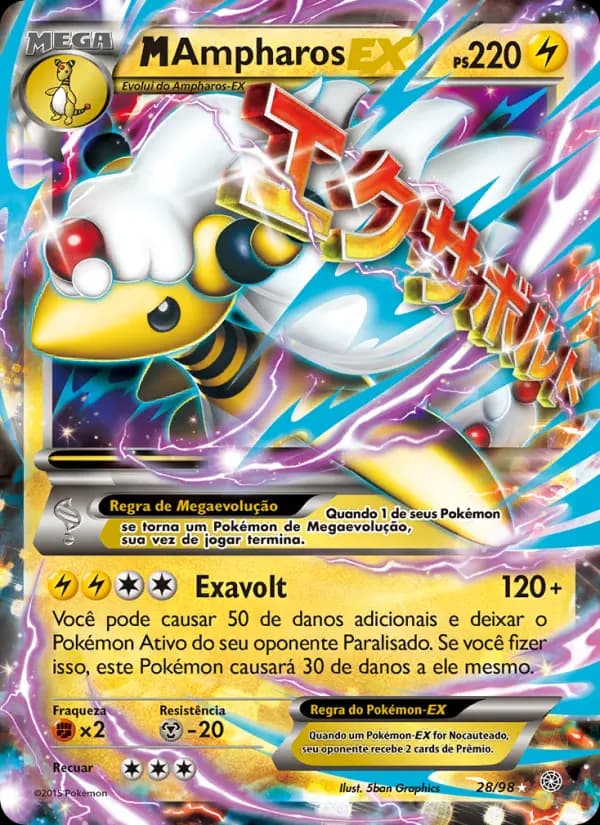 M-Ampharos EX, carta 28 de Origens Ancestrais