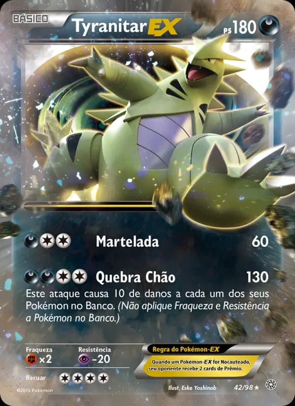 Tyranitar EX, carta 42 de Origens Ancestrais