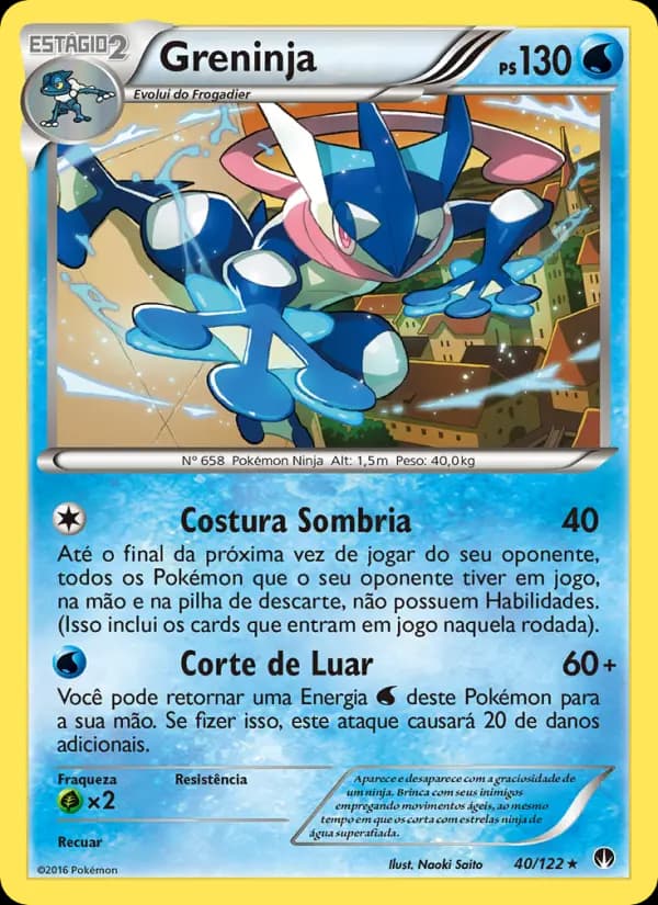 Greninja, carta 40 de Turbo Colisão