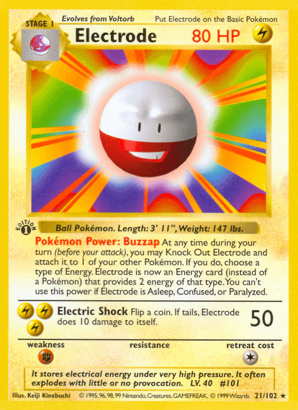 Electrode, carta 21 de Base Set