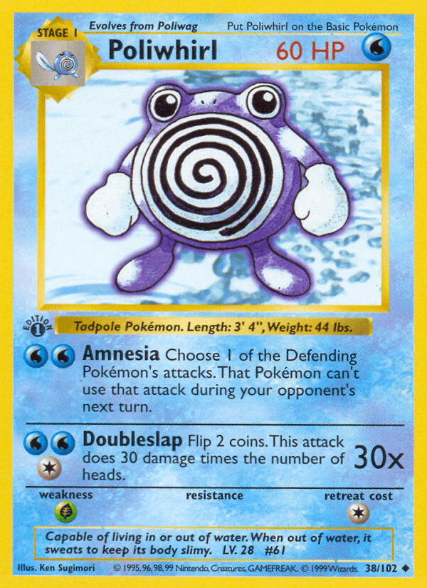 Poliwhirl, carta 38 de Base Set