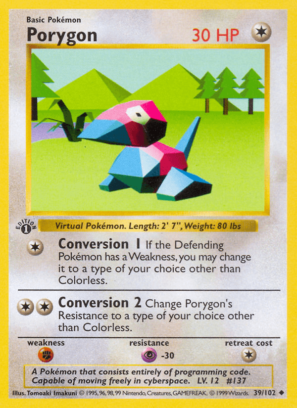 Porygon, carta 39 de Base Set