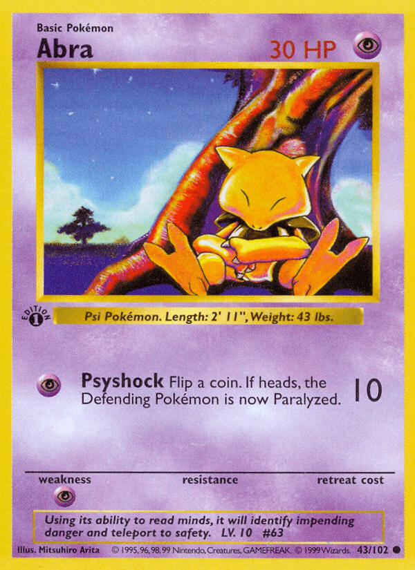 Abra, carta 43 de Base Set