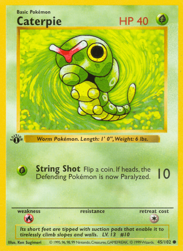 Caterpie, carta 45 de Base Set