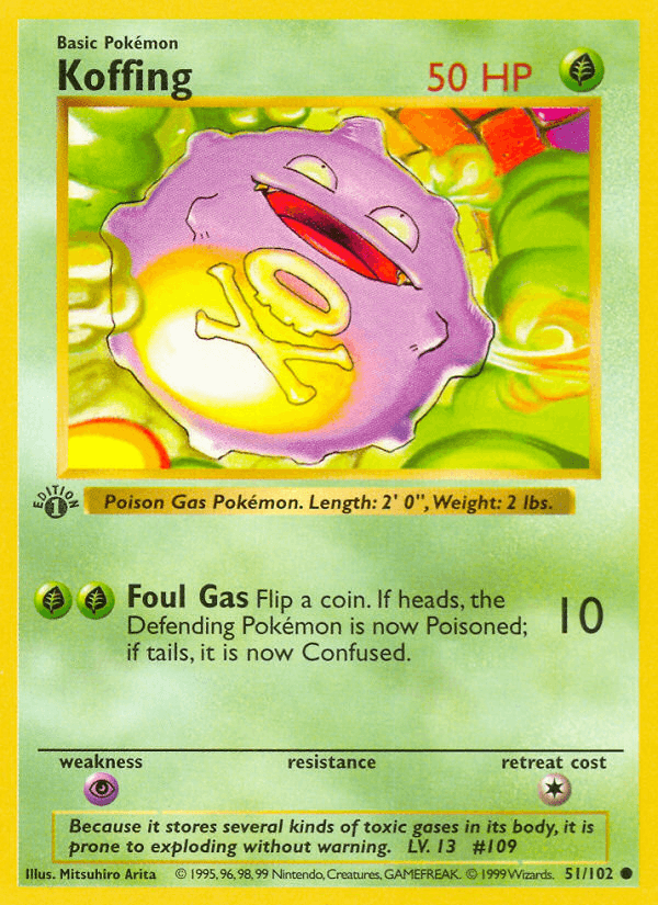 Koffing, carta 51 de Base Set