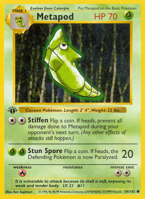 Metapod, carta 54 de Base Set