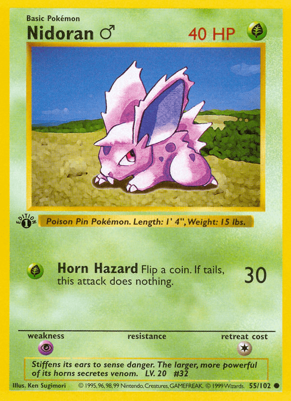 Nidoran♂, carta 55 de Base Set
