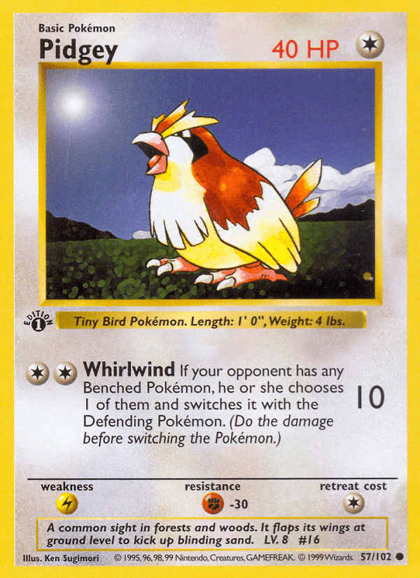 Pidgey, carta 57 de Base Set