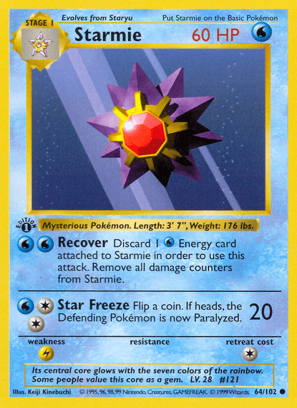 Starmie, carta 64 de Base Set