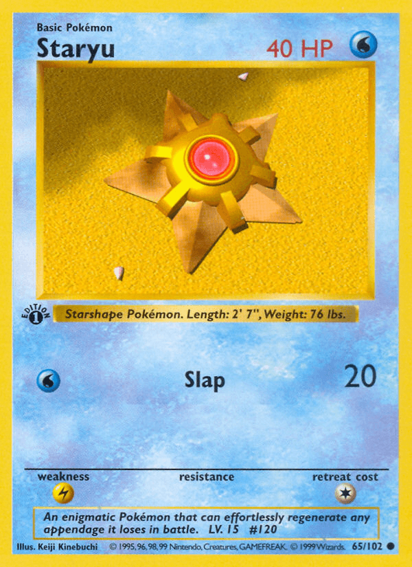 Staryu, carta 65 de Base Set