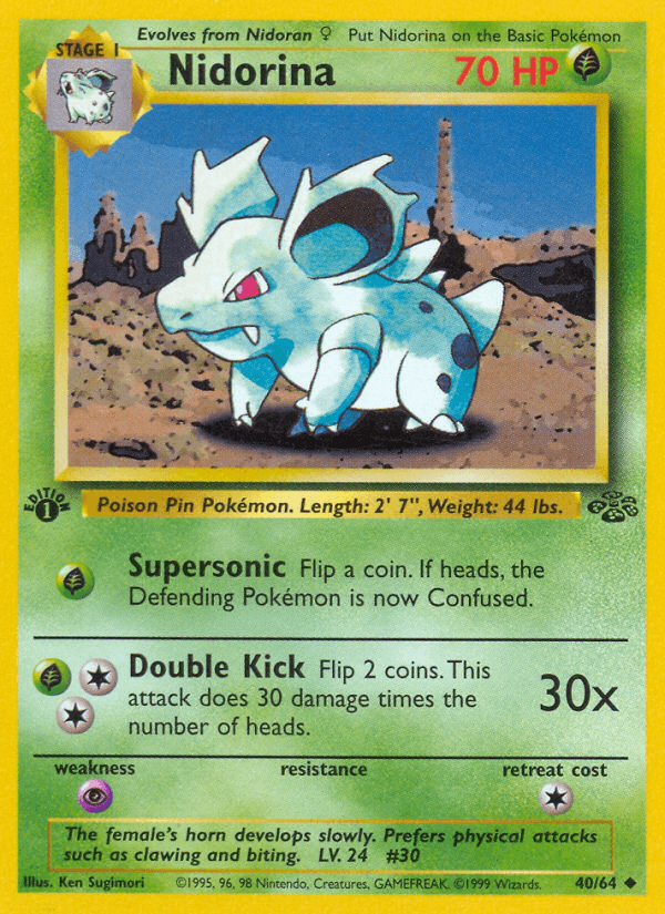 Nidorina, carta 40 de Jungle