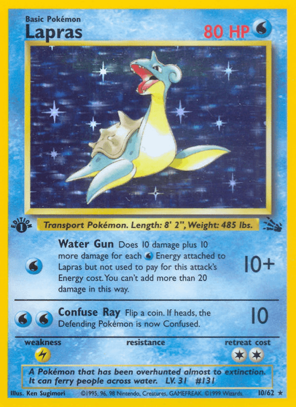 Lapras, carta 10 de Fossil