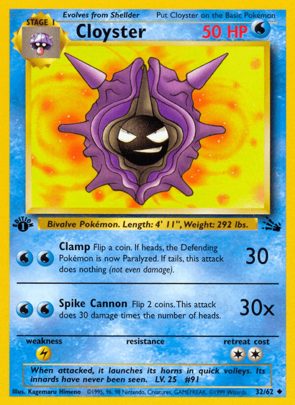 Cloyster, carta 32 de Fossil