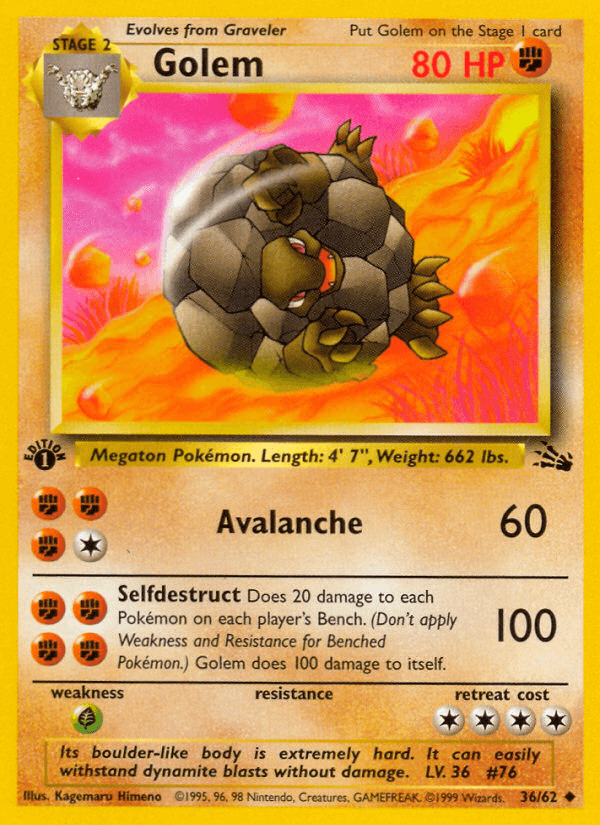 Golem, carta 36 de Fossil