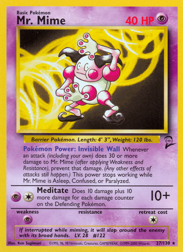 Mr. Mime, carta 27 de Base Set 2