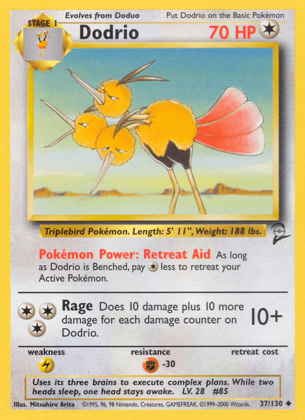 Dodrio, carta 37 de Base Set 2