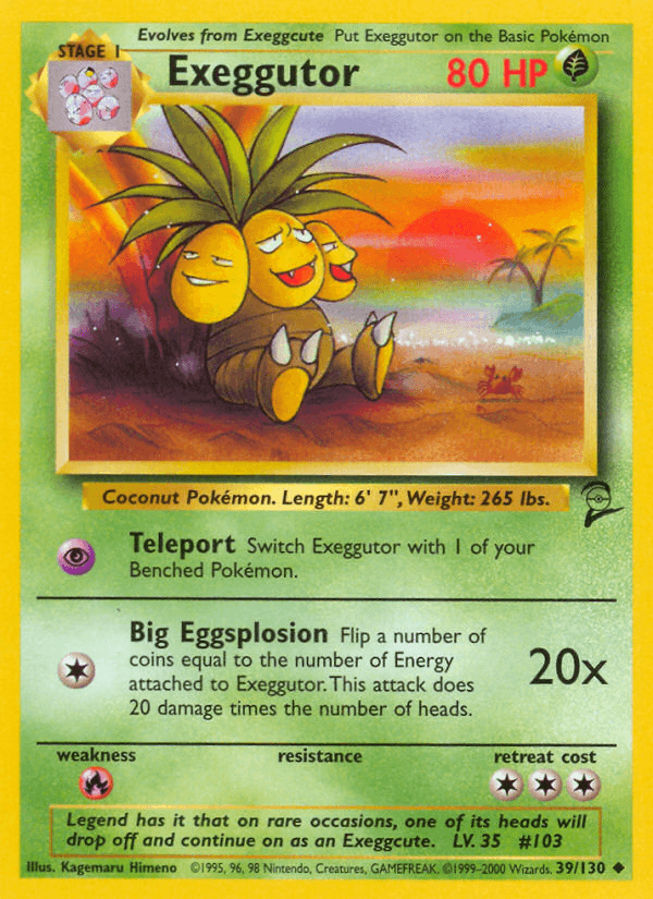 Exeggutor, carta 39 de Base Set 2