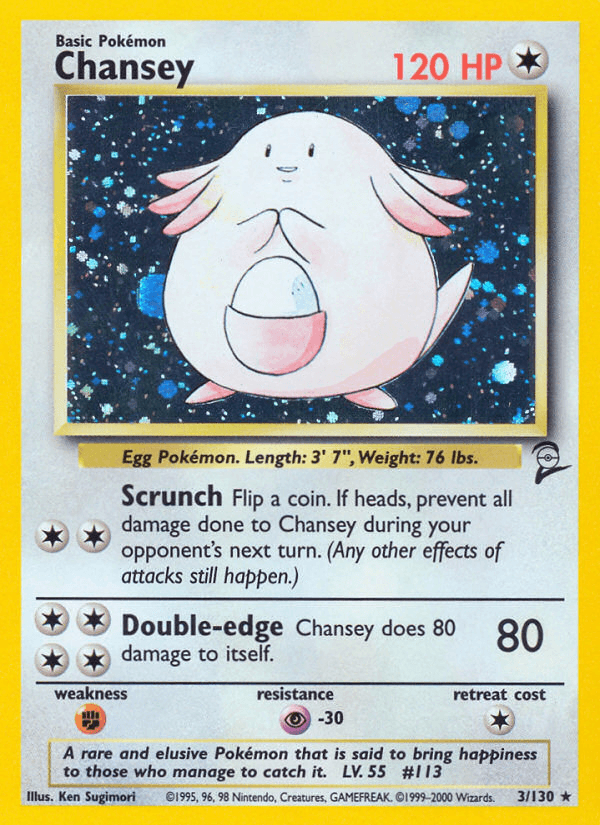 Chansey, carta 3 de Base Set 2