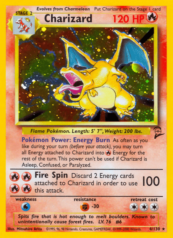 Charizard, carta 4 de Base Set 2