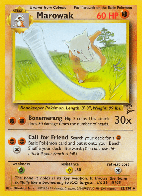 Marowak, carta 52 de Base Set 2