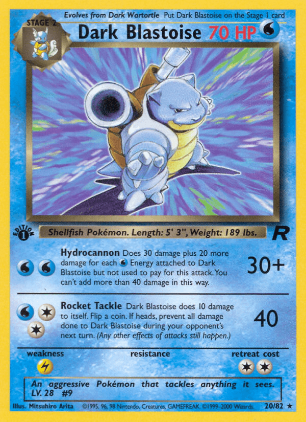 Dark Blastoise, carta 20 de Team Rocket