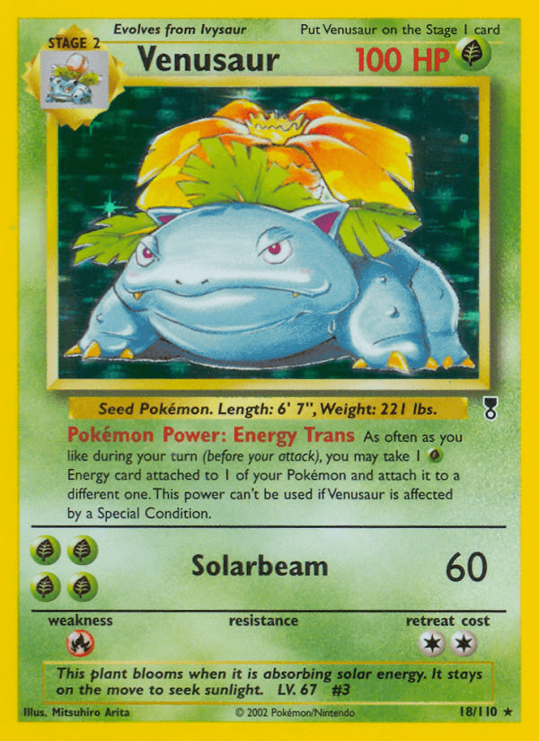 Venusaur, carta 18 de Legendary Collection