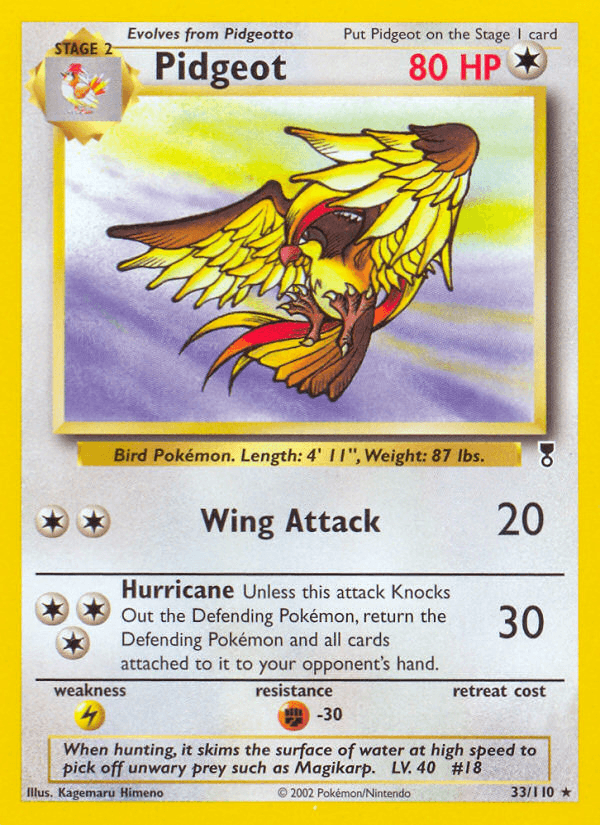 Pidgeot, carta 33 de Legendary Collection