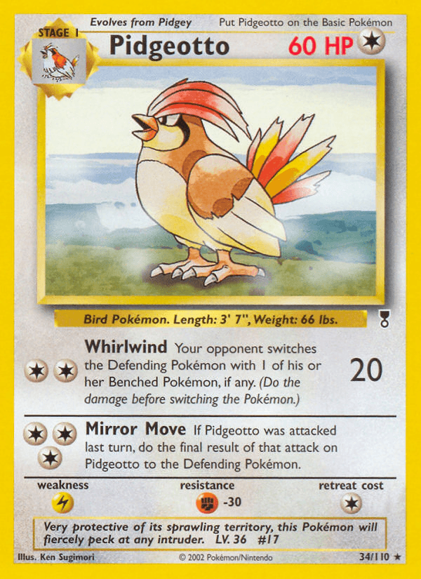 Pidgeotto, carta 34 de Legendary Collection