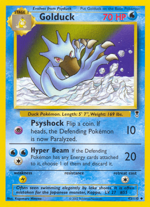 Golduck, carta 43 de Legendary Collection