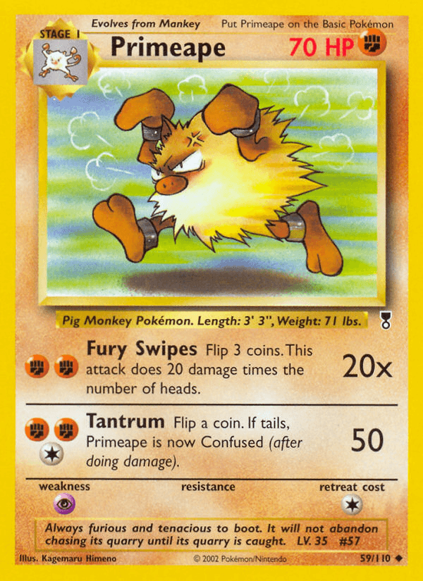 Primeape, carta 59 de Legendary Collection