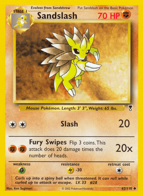 Sandslash, carta 62 de Legendary Collection