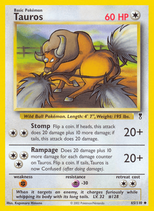 Tauros, carta 65 de Legendary Collection