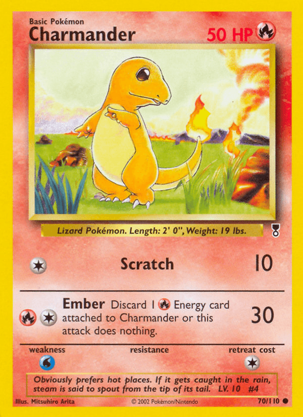 Charmander, carta 70 de Legendary Collection