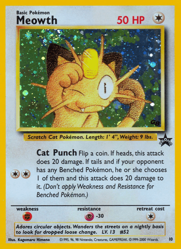 Meowth, carta 10 de Wizards Black Star Promos