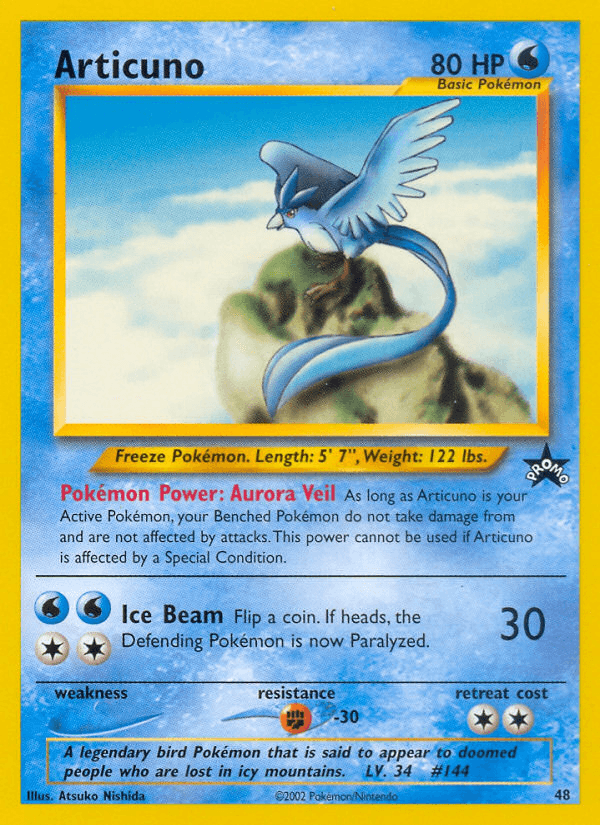 Articuno, carta 48 de Wizards Black Star Promos