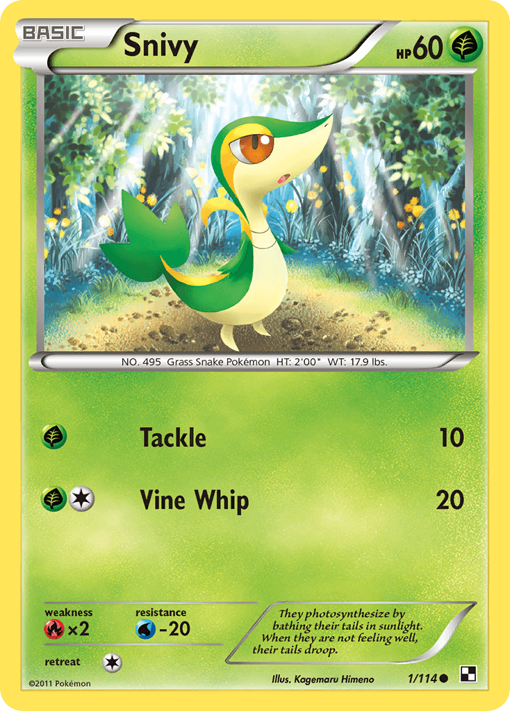 Snivy, carta 1 de Black & White