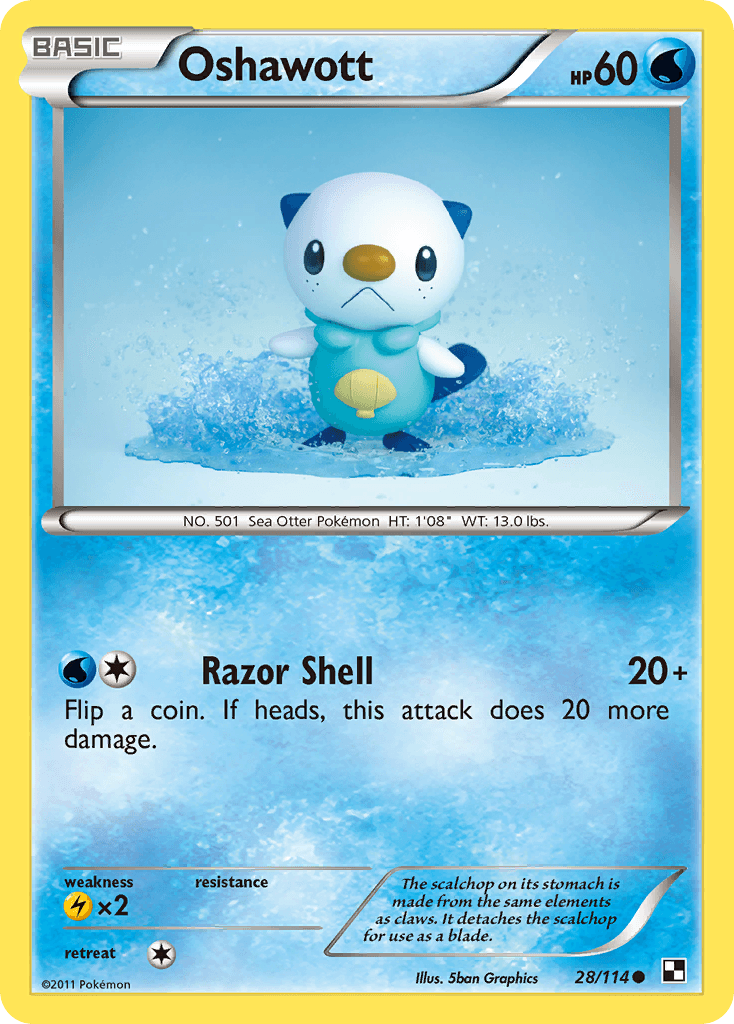 Oshawott, carta 28 de Black & White