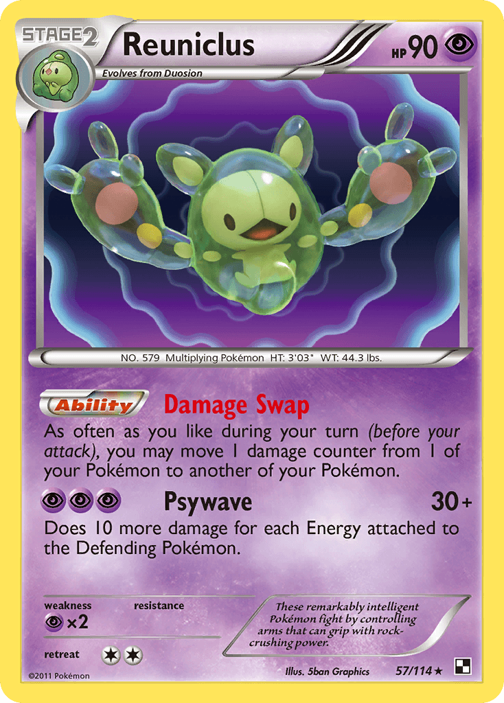 Reuniclus, carta 57 de Black & White