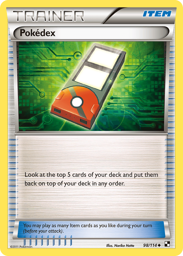 Pokédex, carta 98 de Black & White