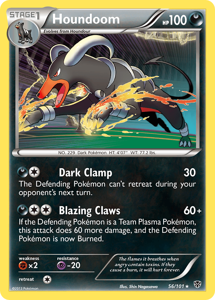 Houndoom, carta 56 de Plasma Blast