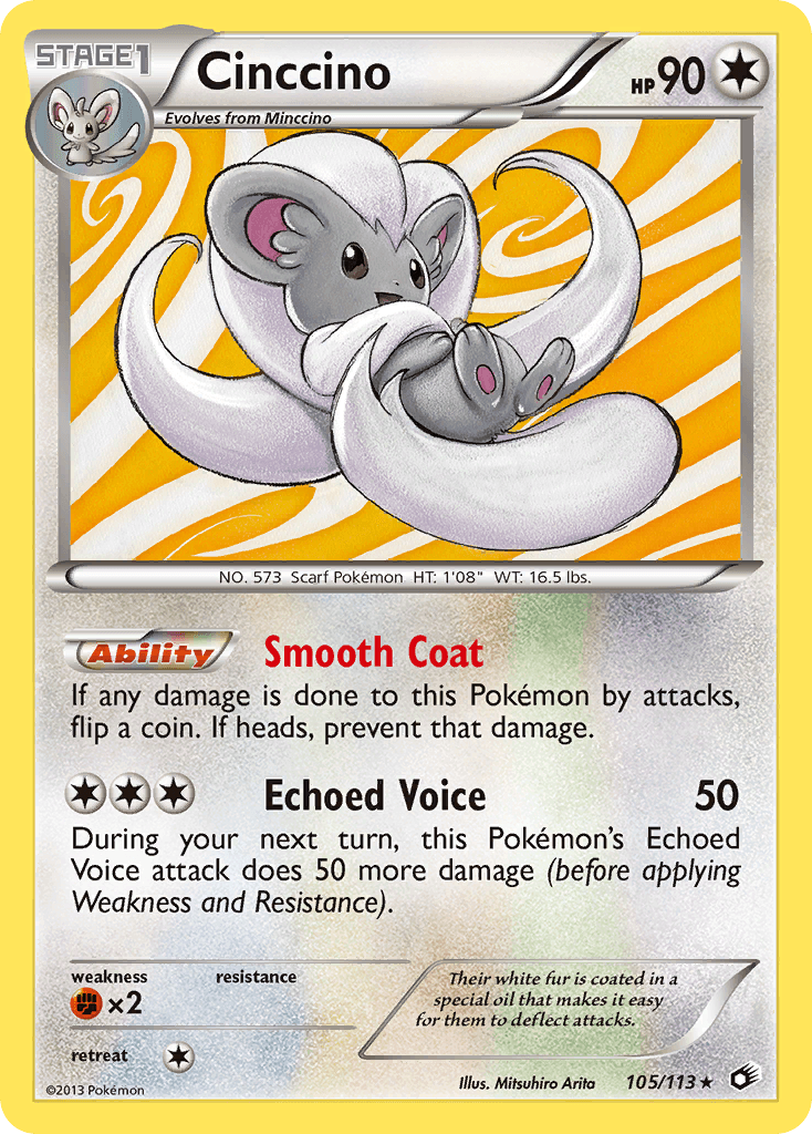 Cinccino, carta 105 de Legendary Treasures