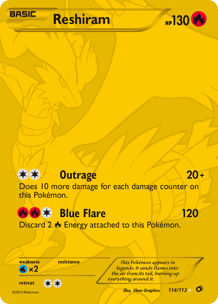 Reshiram, carta 114 de Legendary Treasures