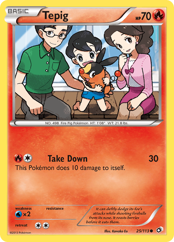 Tepig, carta 25 de Legendary Treasures