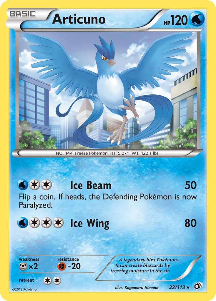 Articuno, carta 32 de Legendary Treasures