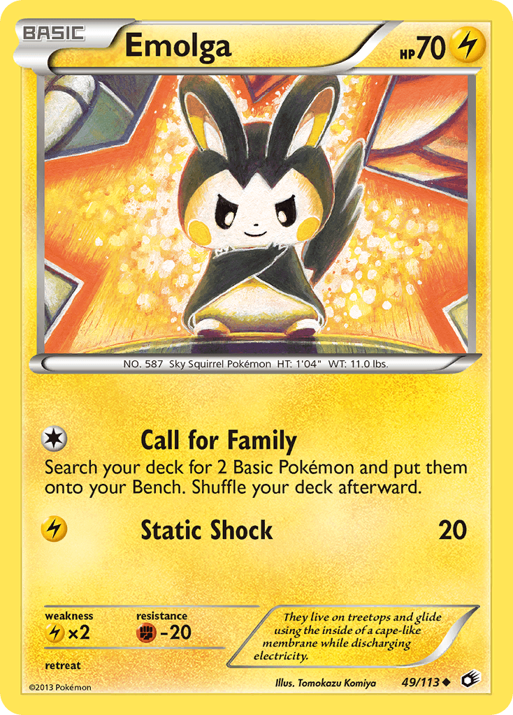 Emolga, carta 49 de Legendary Treasures