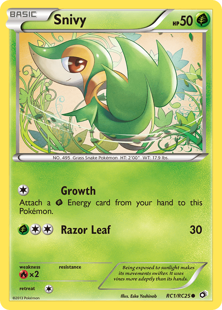 Snivy, carta RC1 de Legendary Treasures