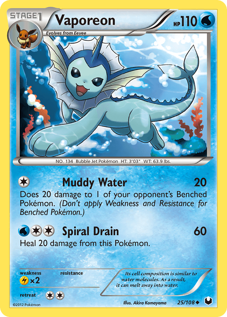 Vaporeon, carta 25 de Dark Explorers